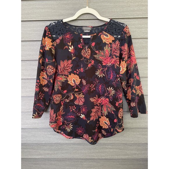 Van Heusen Small Petite Blue Floral  3/4 Sleeve Blouse 24.8002 - Picture 1 of 8